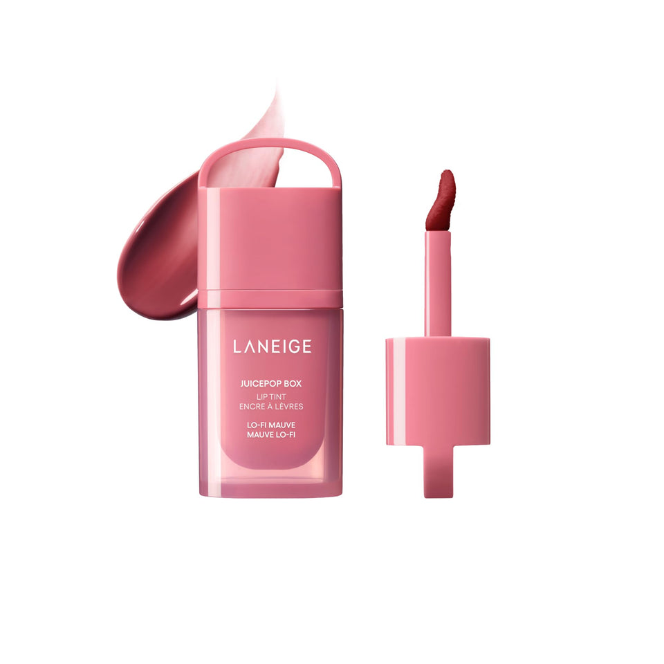LANEIGE front packaging displaying Lo‑Fi Mauve and glossy finish benefit