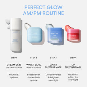 LANEIGE lifestyle shot on bathroom vanity suggesting everyday skincare convenience