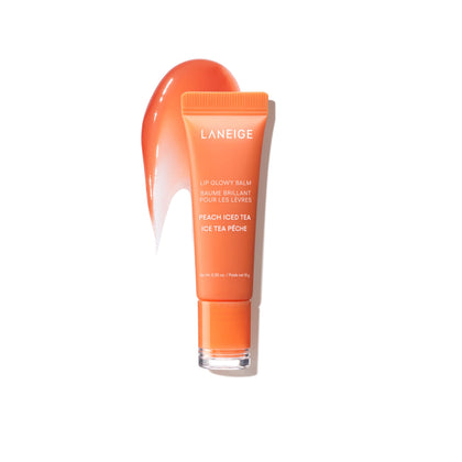 LANEIGE front packaging displaying balm tube, travel-friendly glossy hydration