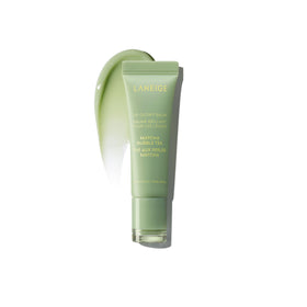 LANEIGE front tube view showing slim berry-tinted balm and quick-access benefit