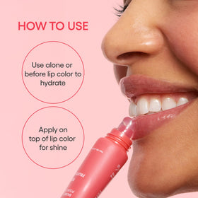 LANEIGE Lip Glowy Balm staged with pear fruit to convey crisp, juicy scent inspiration