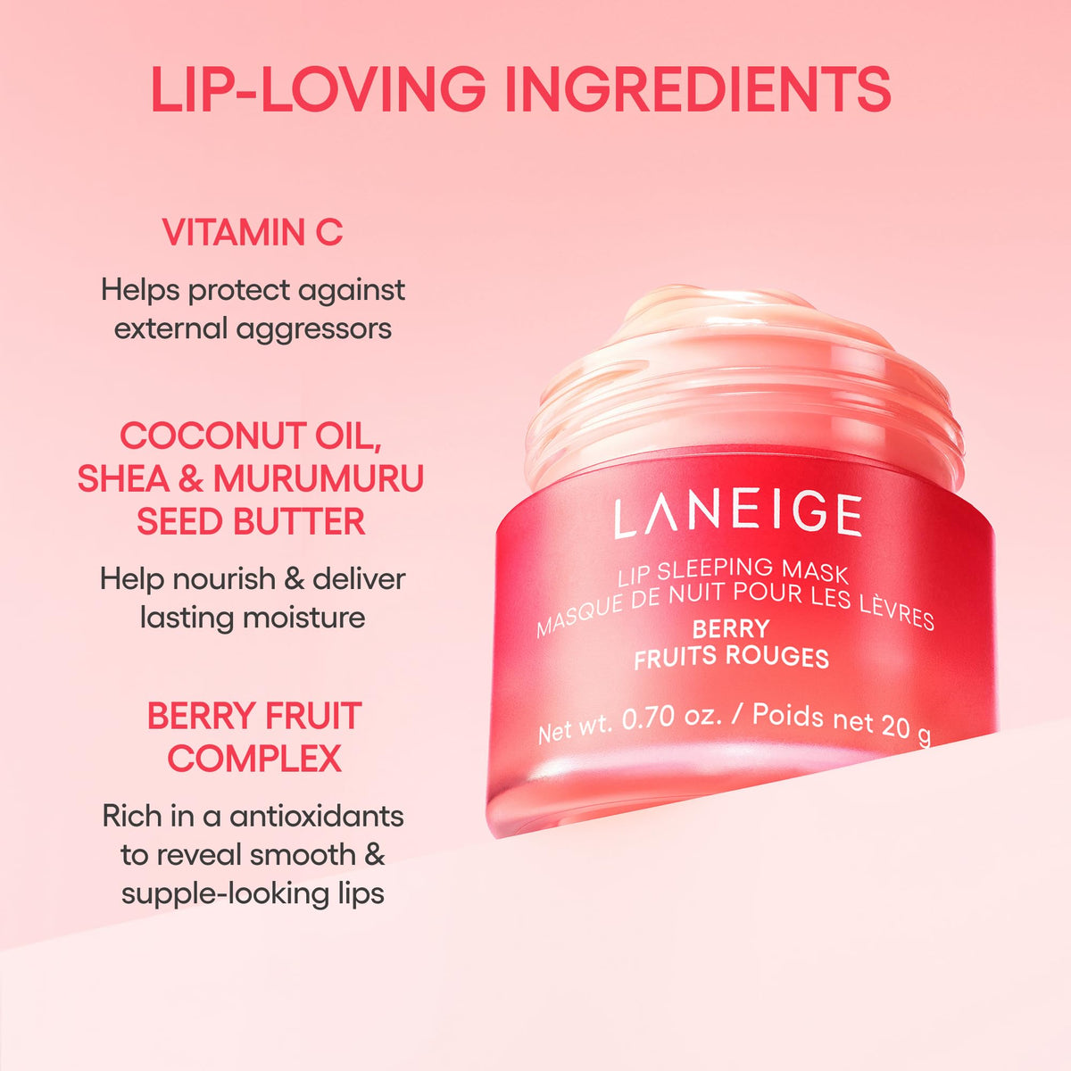 LANEIGE ingredients shot with shea butter and murumuru seed butter nourishing benefit