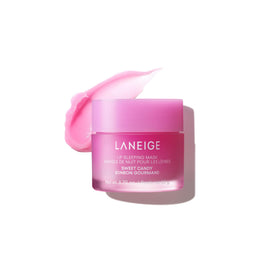 LANEIGE front jar view showing packaging and overnight lip treatment benefits