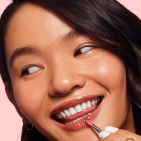 LANEIGE Lip Sleeping Mask open to show glossy chocolate-scented texture and hydration