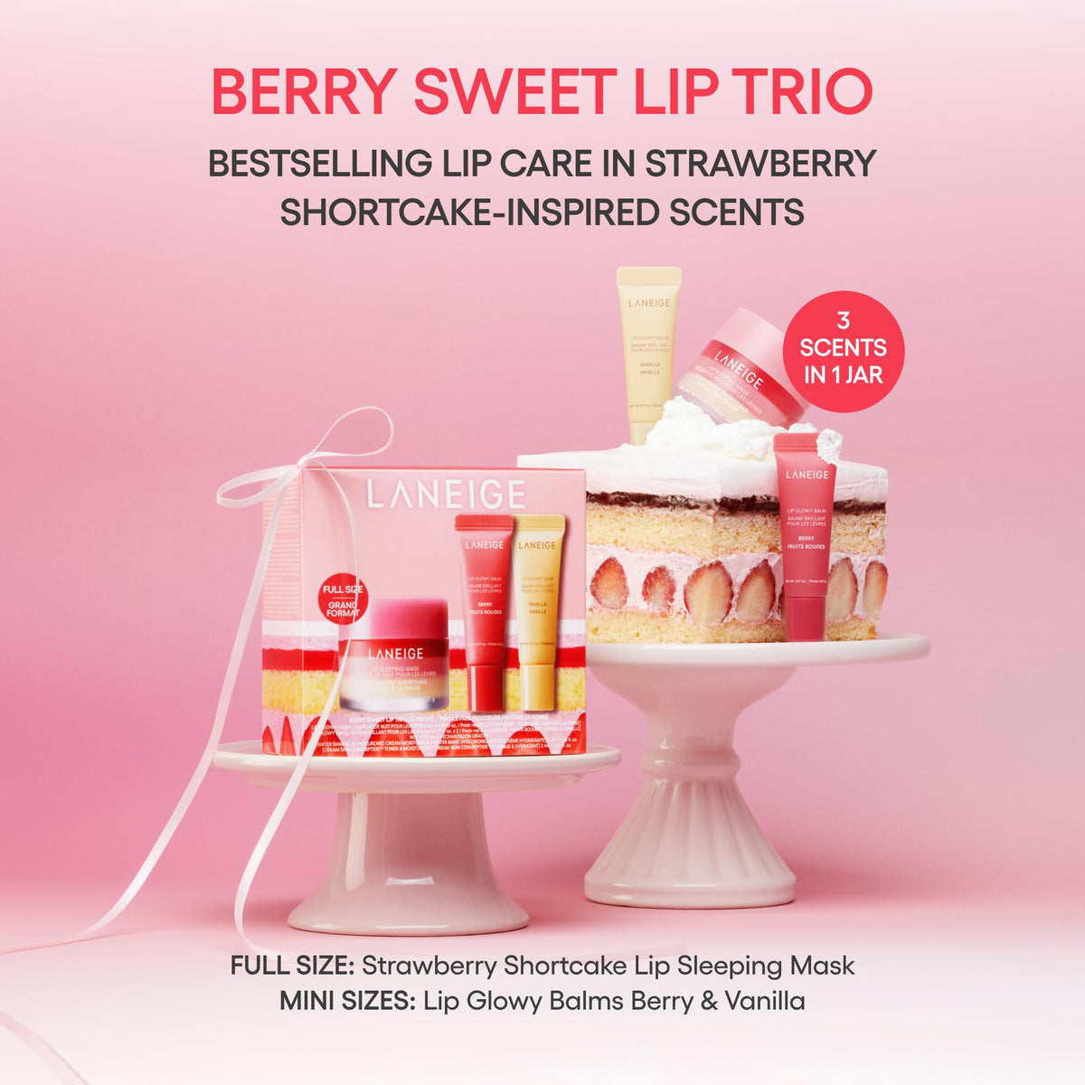 LANEIGE Lip Sleeping Mask jar top showing creamy texture benefit