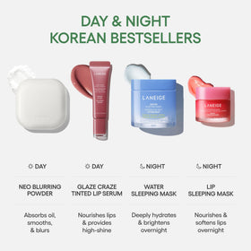 LANEIGE model applying powder for natural-looking shine control and glow