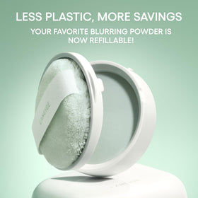 LANEIGE refill inserted into open compact to demonstrate easy replacement