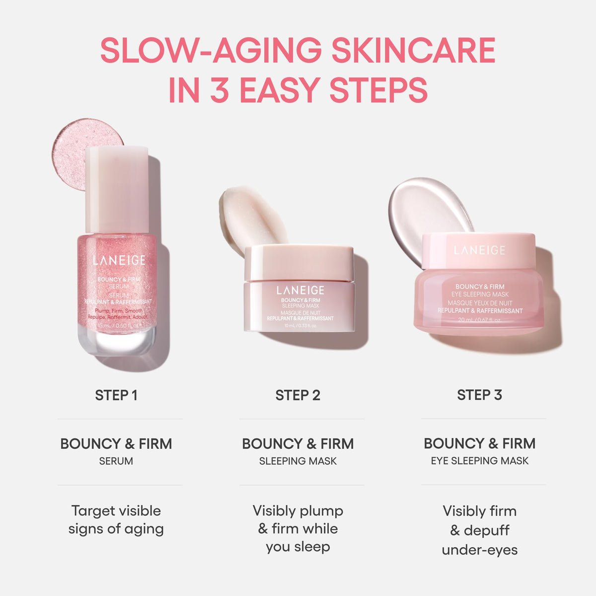 LANEIGE sleeping mask jar top view displaying creamy texture and overnight hydration benefit