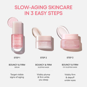 LANEIGE sleeping mask jar top view displaying creamy texture and overnight hydration benefit