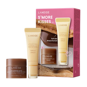 LANEIGE front packaging of S’more Kisses Set showing both products and benefits