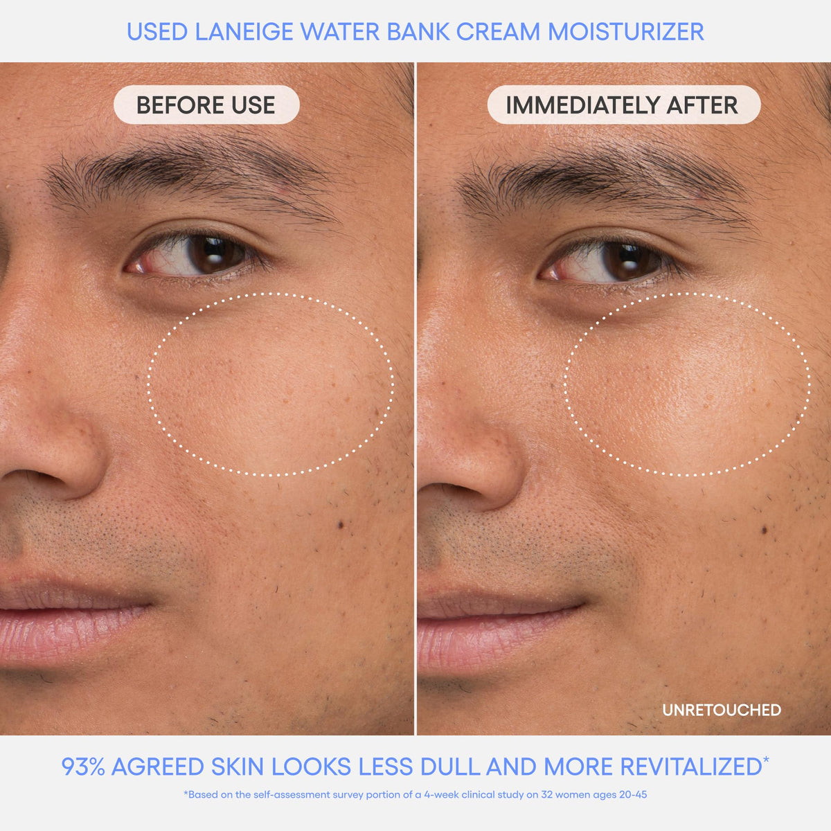 LANEIGE cream spread on hand to show smooth application and quick absorption