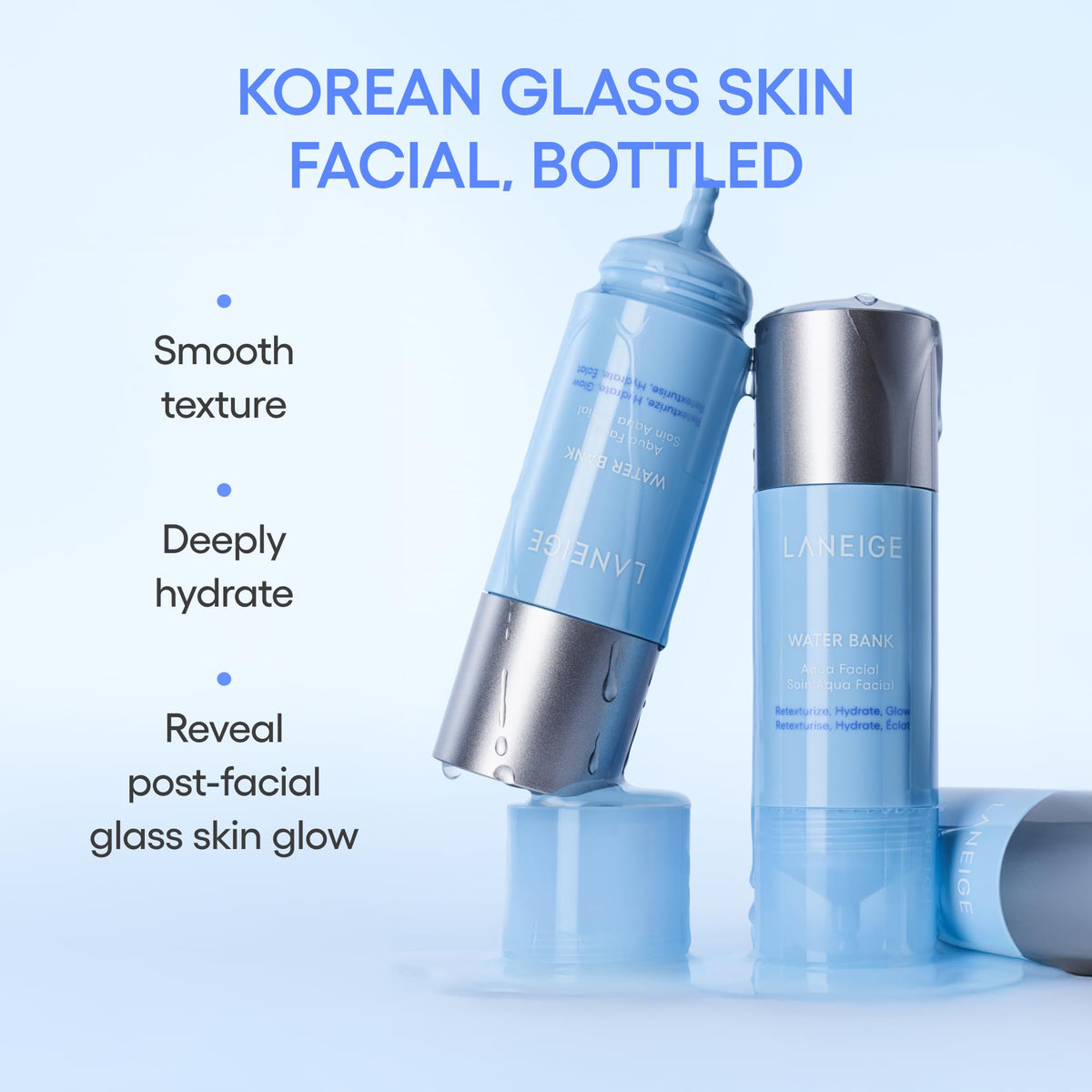 LANEIGE label close-up revealing active exfoliants and gentle formulation benefit