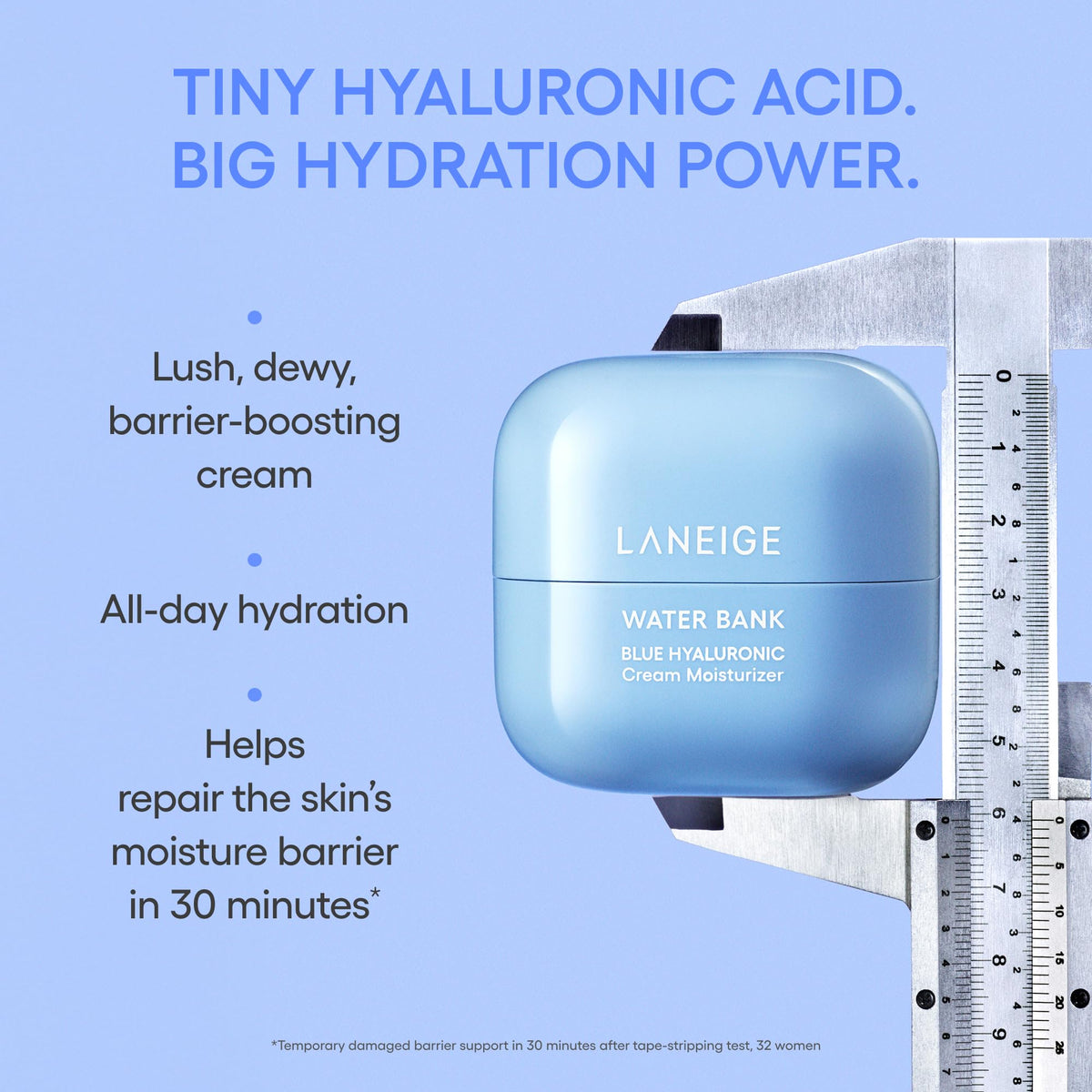 LANEIGE refill pod open next to reusable jar, visualizing reduced plastic benefit