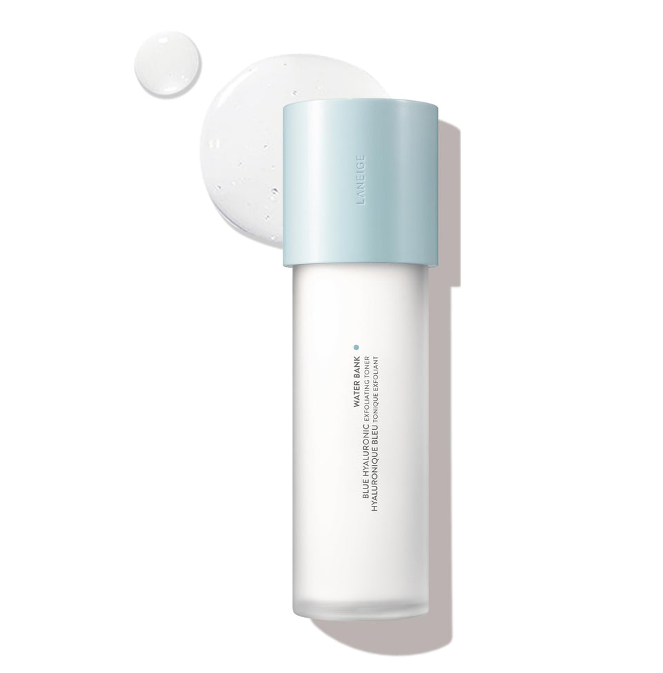 LANEIGE front packaging of Water Bank toner showing bottle and label, clear hydration
