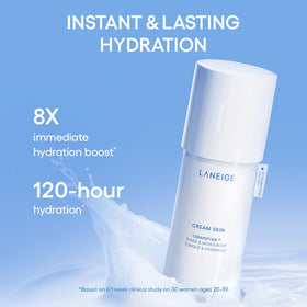 LANEIGE Water Sleeping Mask pot staged on nightstand illustrating overnight replenishment