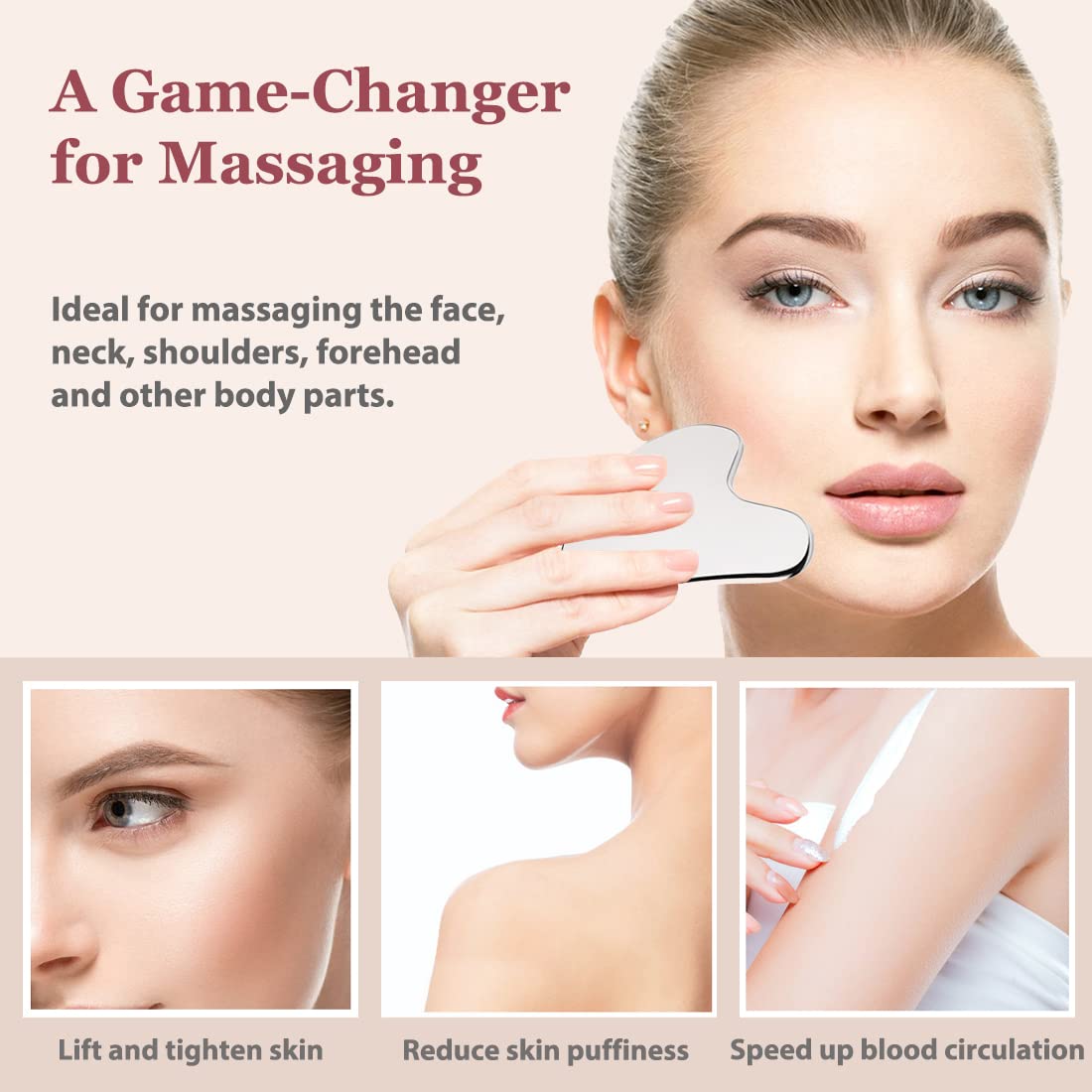 Lanfixilly ABS face roller close detail showing diamond-like balls for cooling massage
