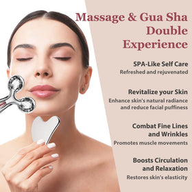 Lanfixilly stainless steel gua sha close-up highlighting smooth sculpting edge benefit