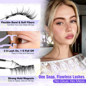 LANFLOWER applicator demonstration snapping lashes into place