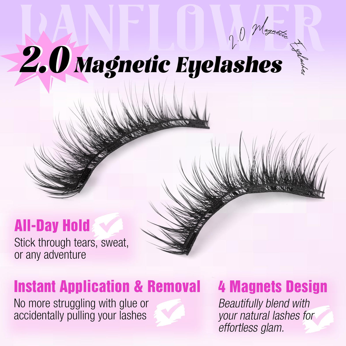 LANFLOWER applicator in use aligning lashes for easy, precise application