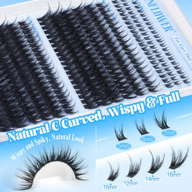 LANFLOWER bottom lash clusters displayed to show completed balanced look