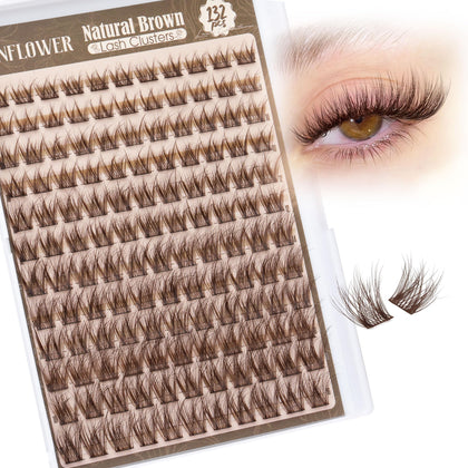 LANFLOWER front packaging showing brown lash clusters and product benefit natural look