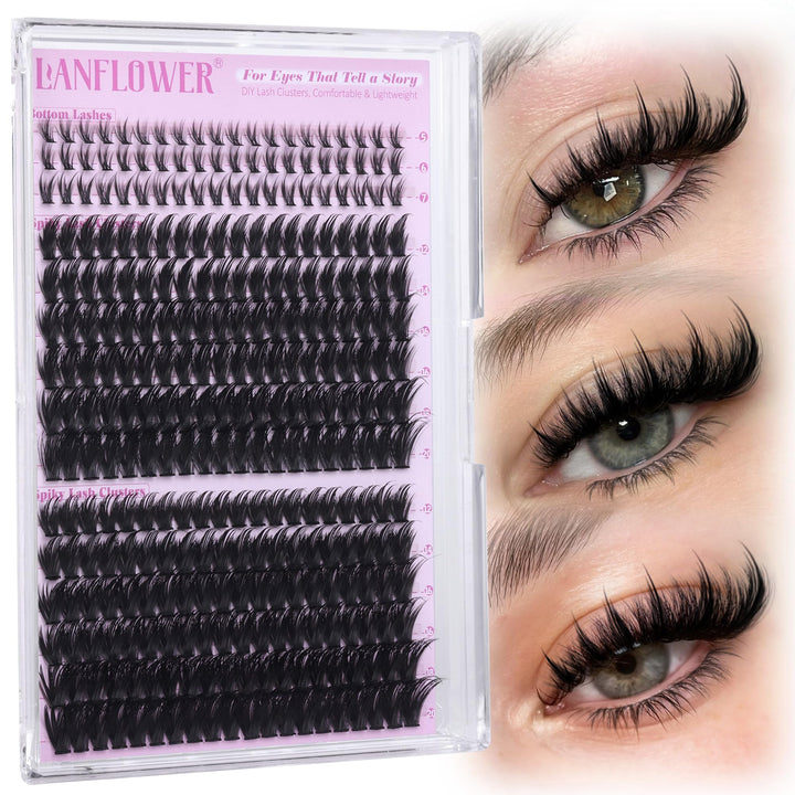 LANFLOWER front packaging showing spiky cluster set and benefits