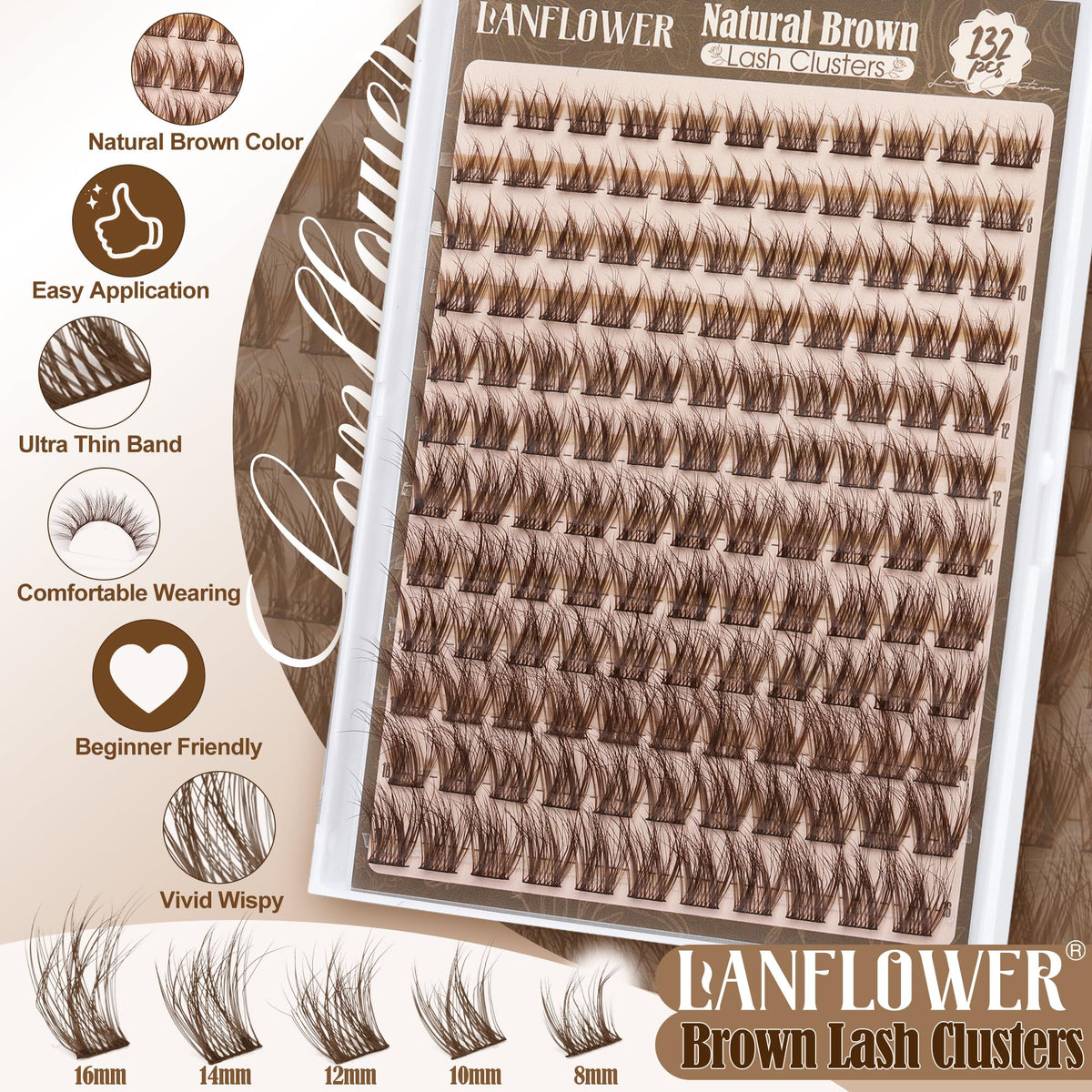 LANFLOWER size comparison next to a fingertip showing compact, lightweight clusters
