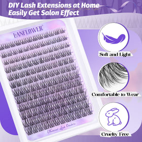 Lanflower fine lash tip and texture closeup for natural finish