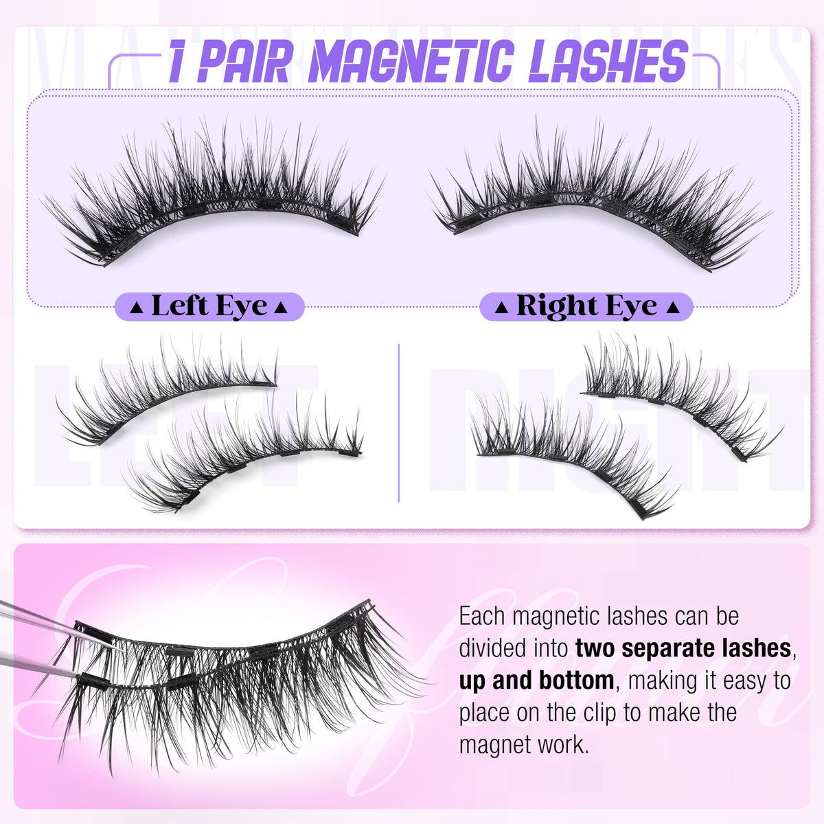 LANFLOWER wispy lashes texture highlighting natural layered look and light comfort