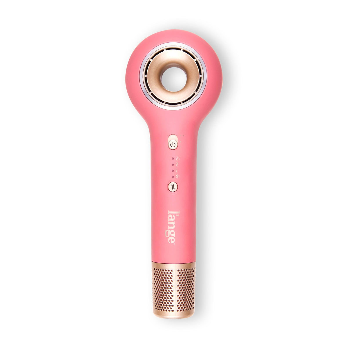 L'ANGE HAIR Axia HaloRing front view in rose gold showing compact design and salon power