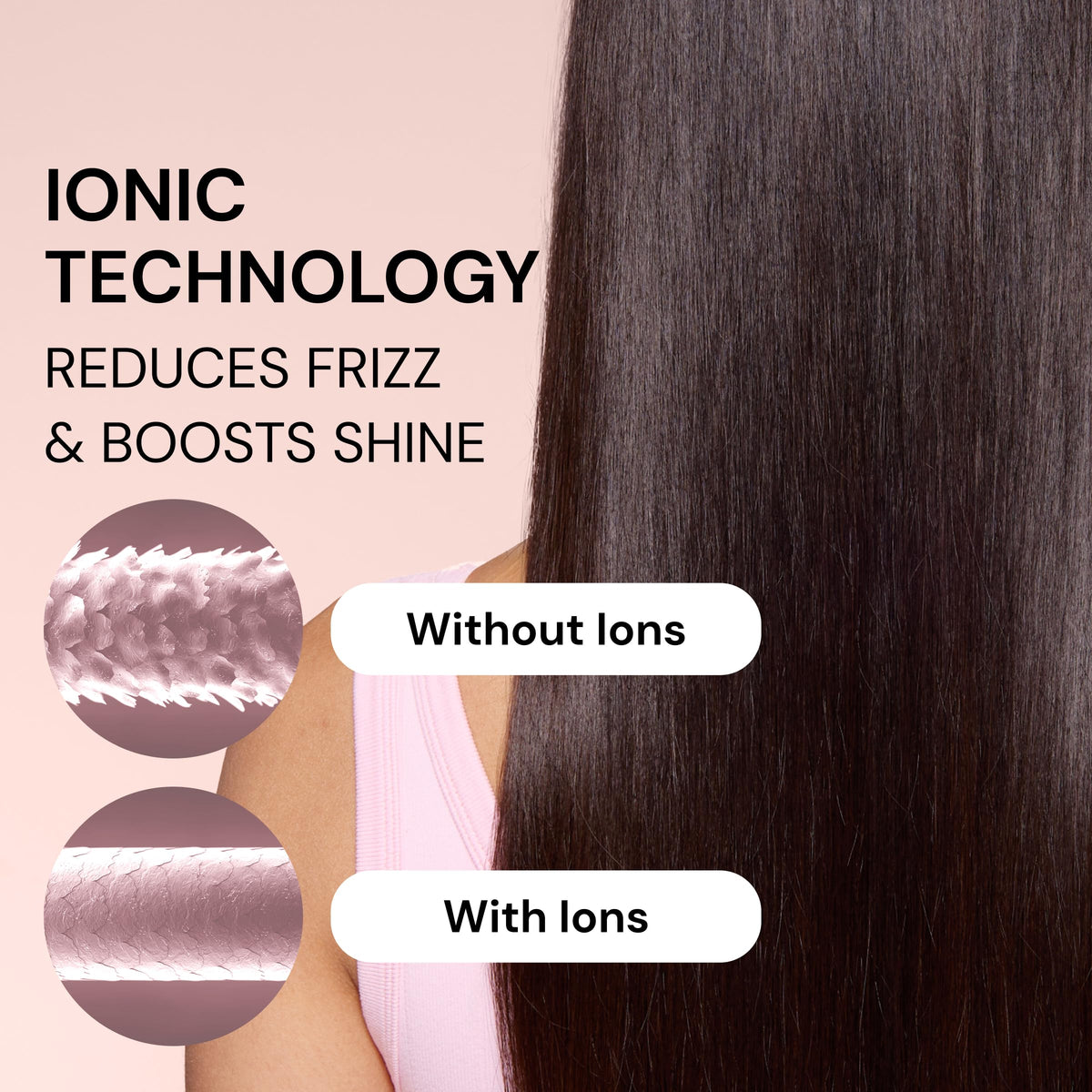 L'ANGE HAIR dryer held in hand demonstrating lightweight balanced feel