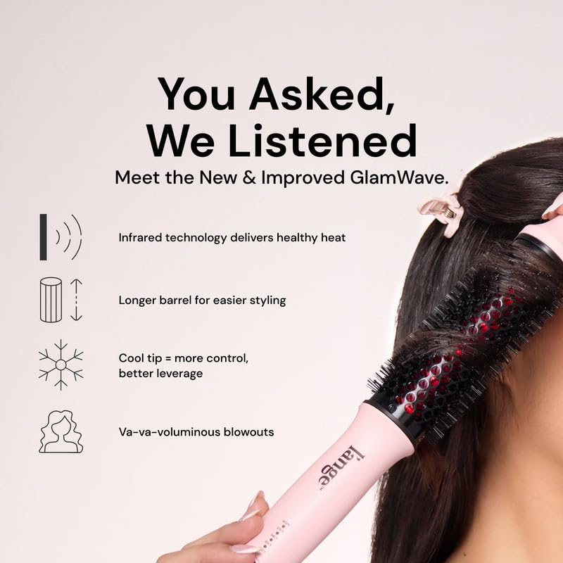 L'ANGE HAIR handle and heat controls showing ergonomic grip and temperature customization benefit