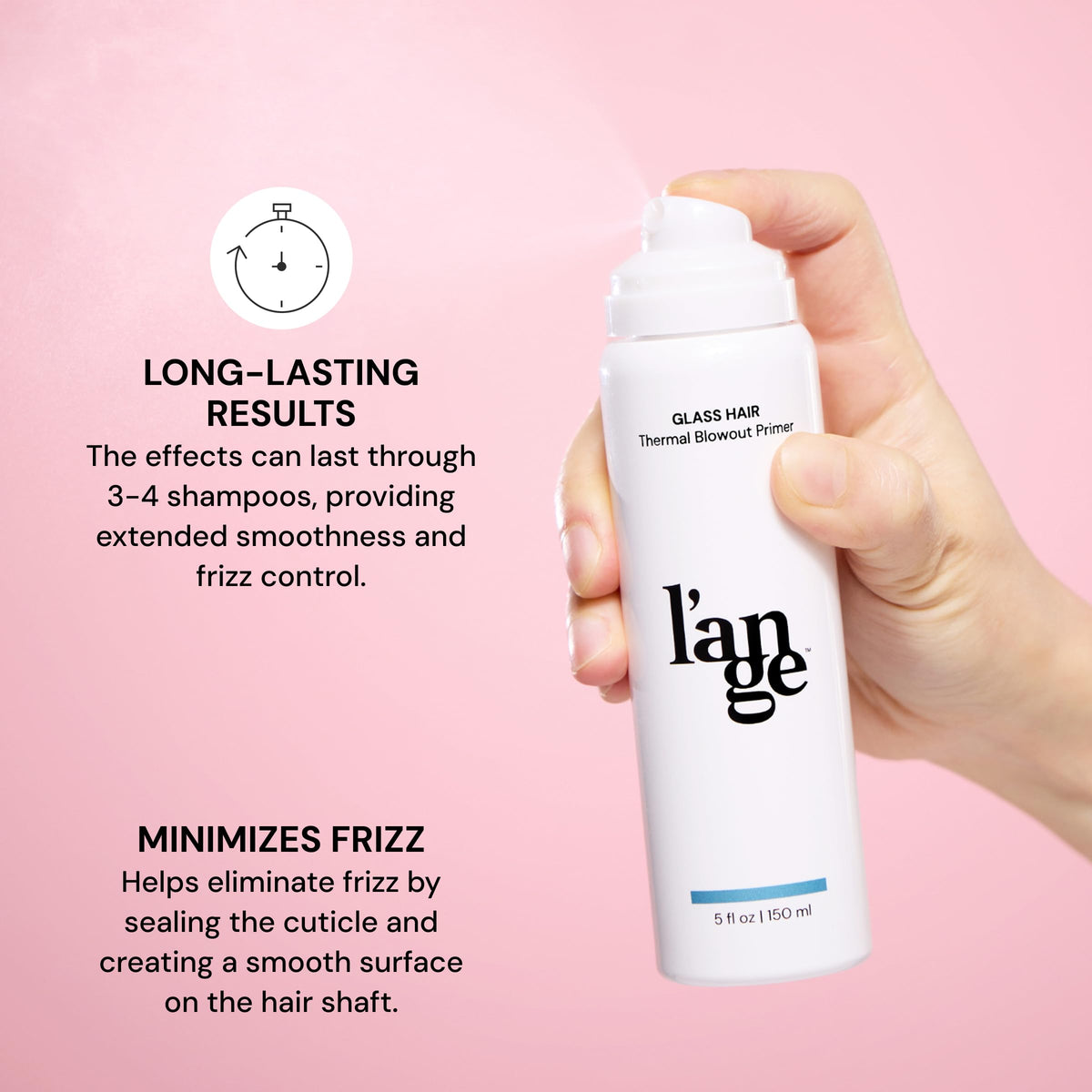 L'ANGE HAIR nozzle close-up demonstrating easy, even mist application