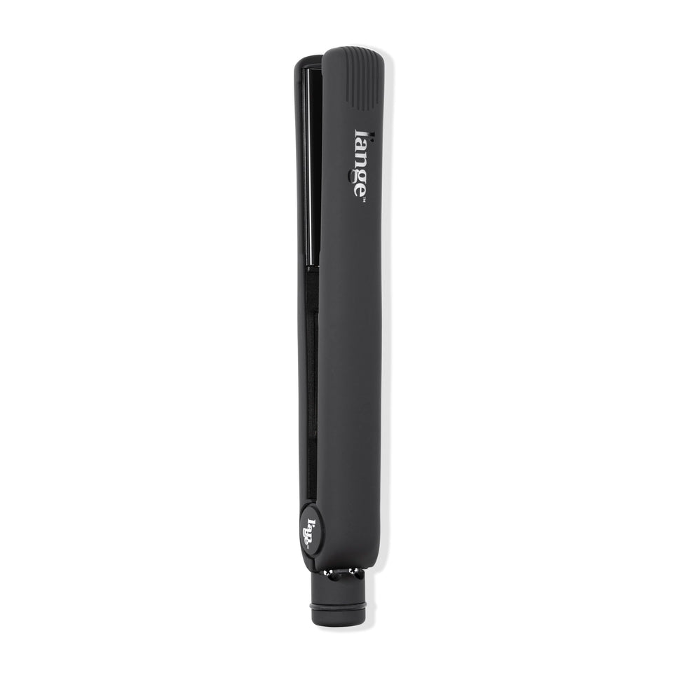 L'ANGE HAIR Aplatir front view showing sleek black finish and ergonomic handle, for comfortable styling