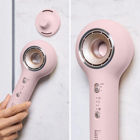 L'ANGE HAIR Axia HaloRing in use delivering a salon-style blowout with smooth, frizz-reduced results