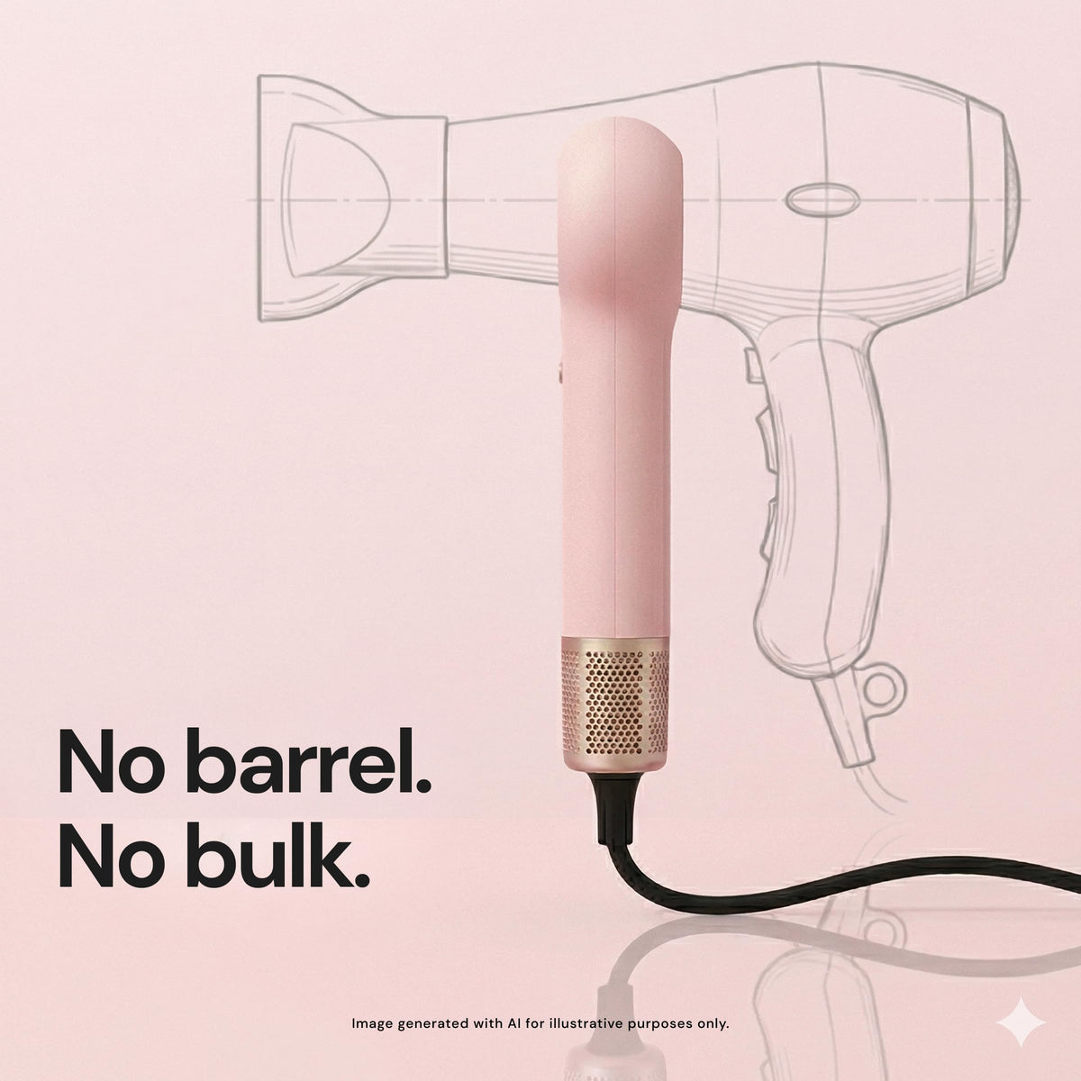 L'ANGE HAIR side profile highlighting lightweight balanced shape for comfortable use benefit