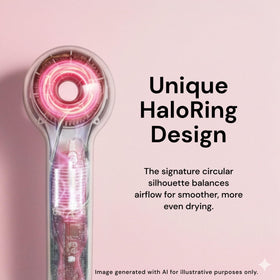 L'ANGE HAIR Axia HaloRing side profile highlighting lightweight balanced design for reduced arm fatigue