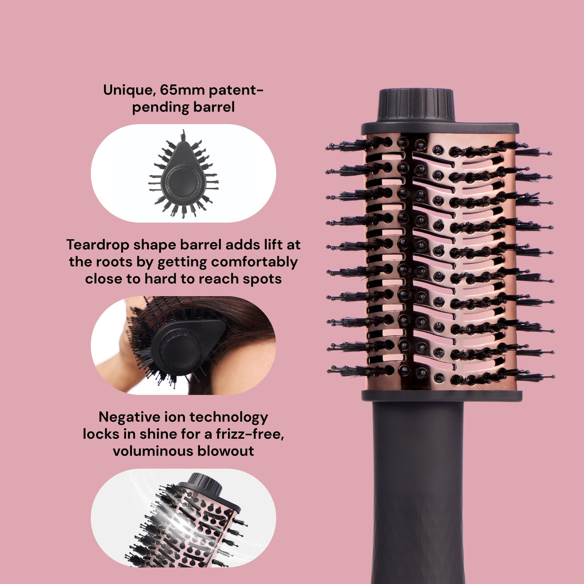 L'ANGE HAIR close-up of titanium barrel texture for even heat and durability