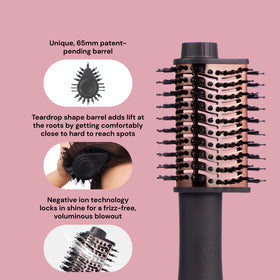 L'ANGE HAIR close-up of titanium barrel texture for even heat and durability