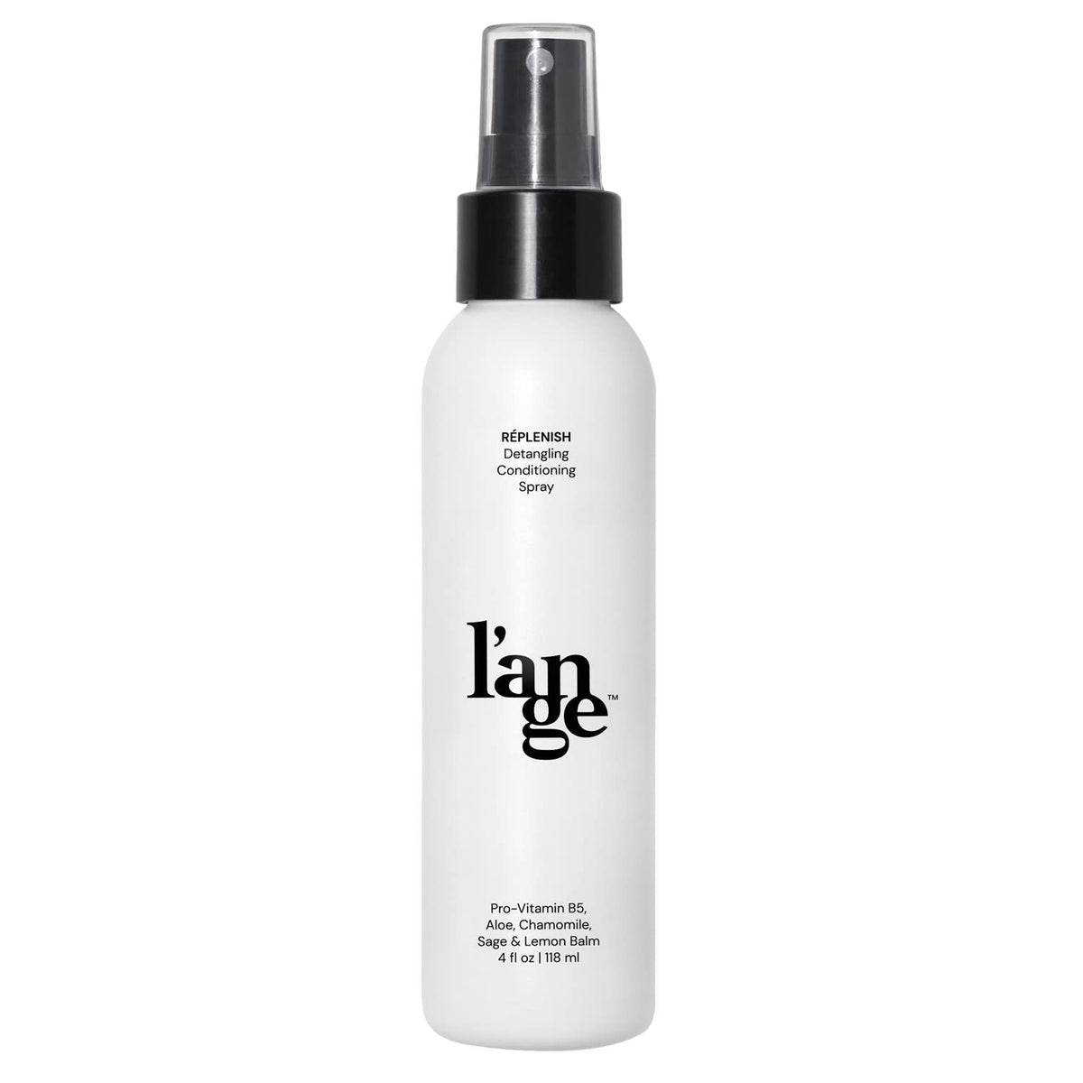 L'ANGE HAIR front packaging of Replenish detangler showing label and bottle benefit