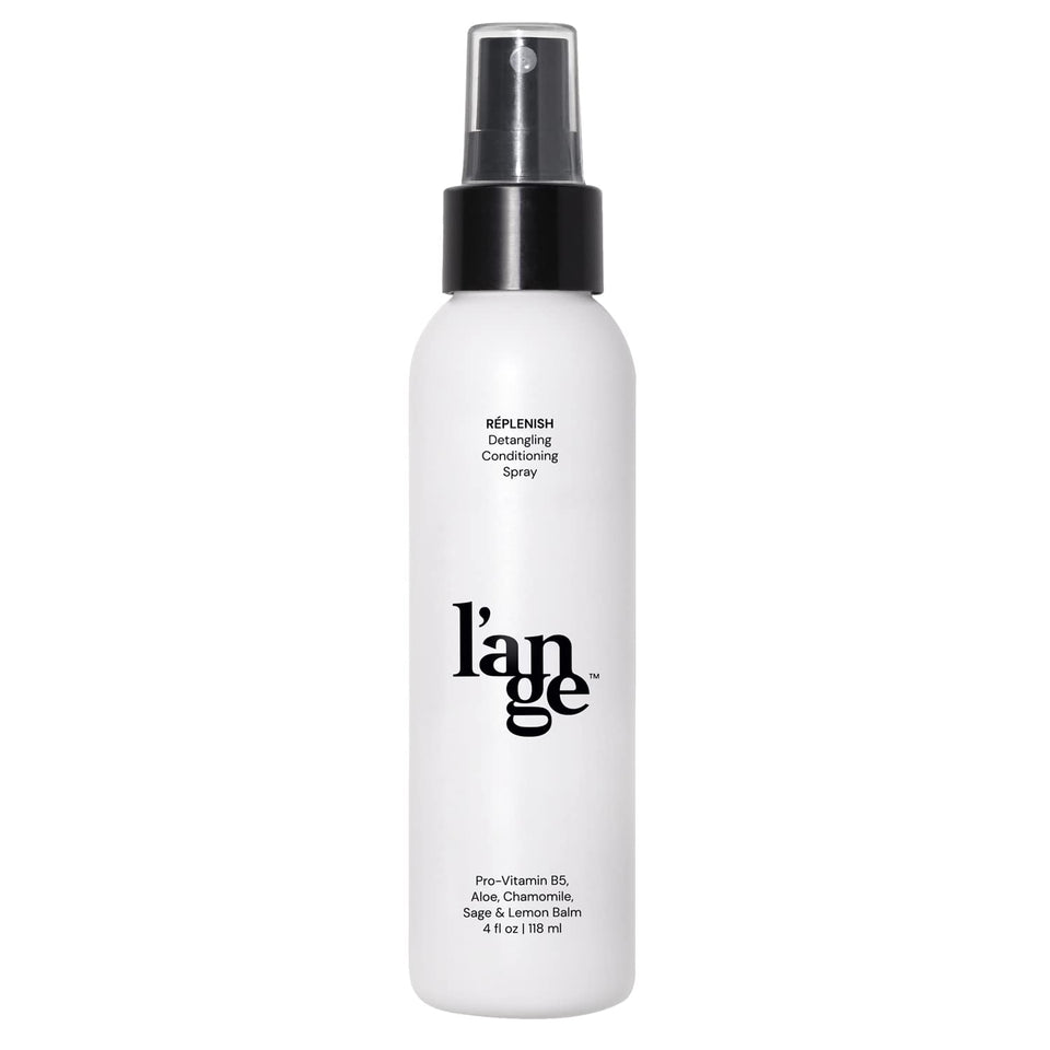 L'ANGE HAIR front packaging of Replenish detangler showing label and bottle benefit