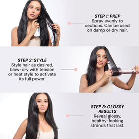 L'ANGE HAIR split-image before and after showing reduced frizz and added shine