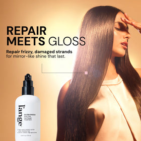 L'ANGE HAIR bottle in hand showing size and convenient daily styling benefit