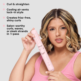 L'ANGE HAIR straightening thick hair smoothly, demonstrating even heat distribution