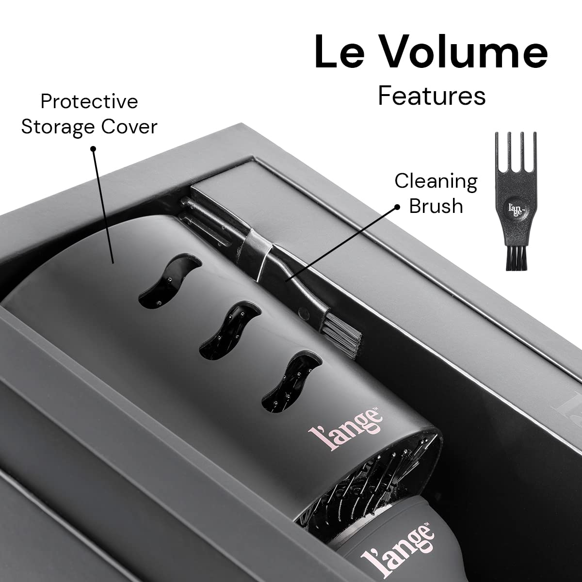 L'ANGE HAIR Le Volume boxed packaging with included accessories for easy storage