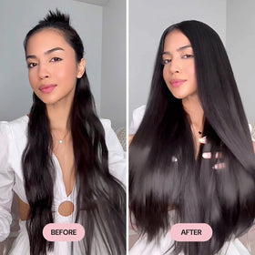L'ANGE HAIR spray used on hair to reduce frizz and boost shine