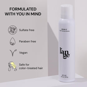 L'ANGE HAIR can in hand to show portable size and easy carry convenience