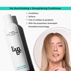 L'ANGE HAIR conditioner texture being poured to show smooth consistency and hydration
