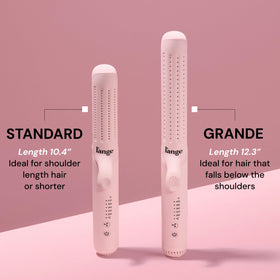 L'ANGE HAIR close-up of extended titanium plates for fast, snag-free styling