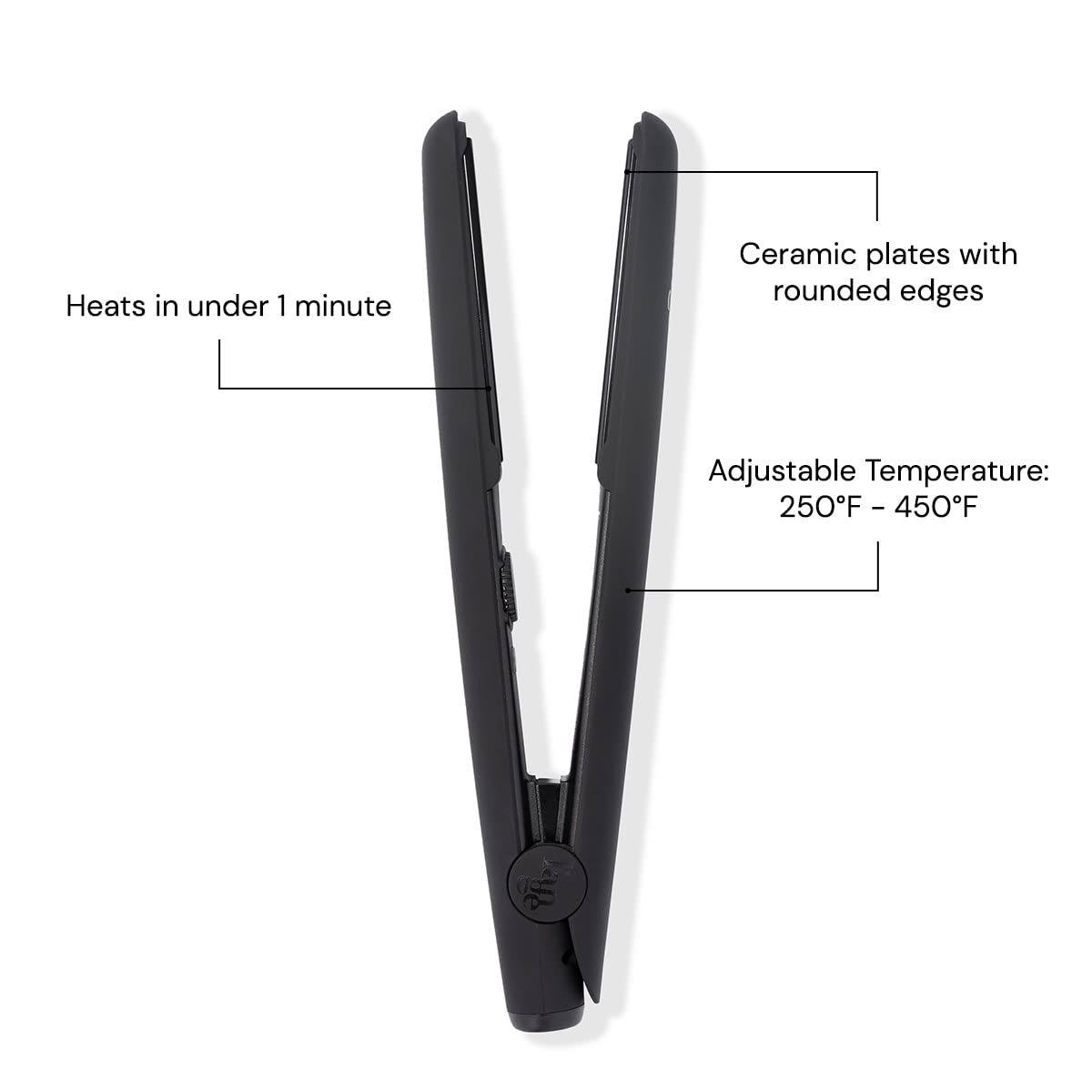 L'ANGE HAIR rounded edge detail for versatile straightening and curl shaping